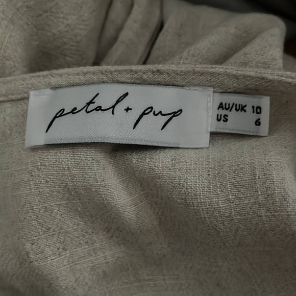 Linen LightWeight Beige Mid-Dress - Picture 2 of 2